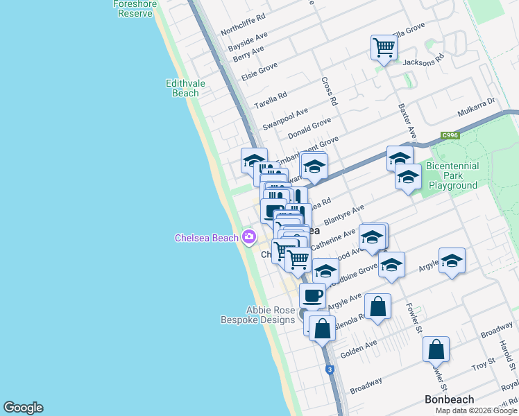map of restaurants, bars, coffee shops, grocery stores, and more near 6 Avondale Avenue in Chelsea