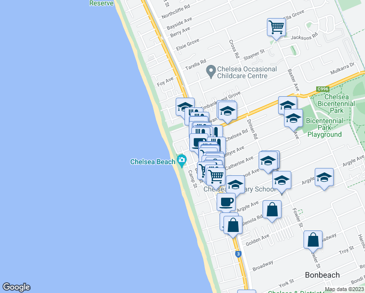 map of restaurants, bars, coffee shops, grocery stores, and more near 1 Camp Street in Chelsea