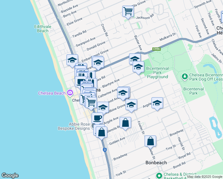 map of restaurants, bars, coffee shops, grocery stores, and more near 31 Catherine Avenue in Chelsea