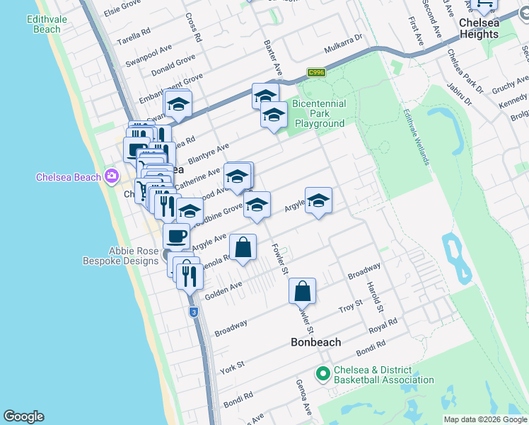 map of restaurants, bars, coffee shops, grocery stores, and more near 37 Argyle Avenue in Chelsea
