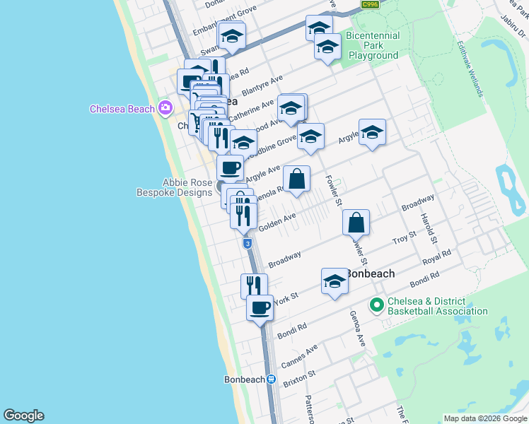 map of restaurants, bars, coffee shops, grocery stores, and more near 372 Station Street in Chelsea