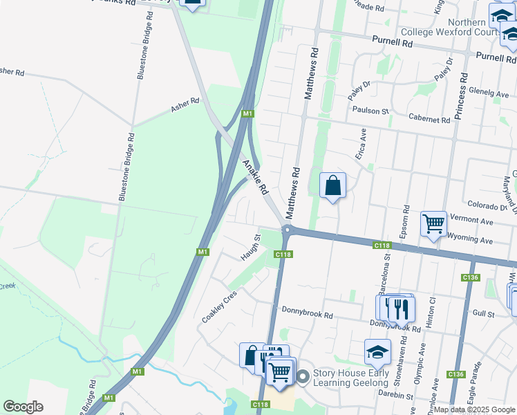 map of restaurants, bars, coffee shops, grocery stores, and more near 180 Cox Road in Lovely Banks
