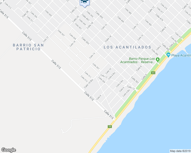 map of restaurants, bars, coffee shops, grocery stores, and more near Calle 10 Bis in Mar del Plata
