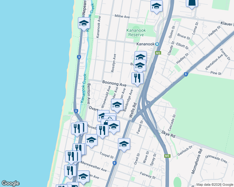 map of restaurants, bars, coffee shops, grocery stores, and more near 16 Carder Avenue in Seaford