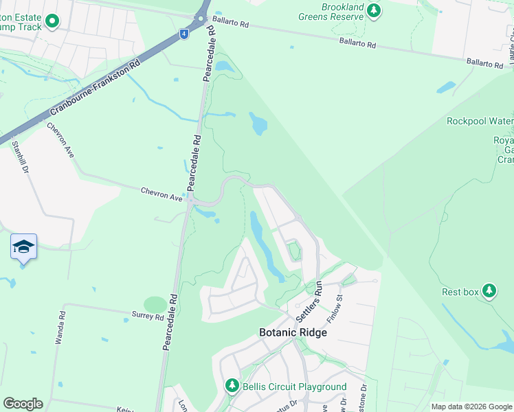map of restaurants, bars, coffee shops, grocery stores, and more near 21 Espie Court in Cranbourne South