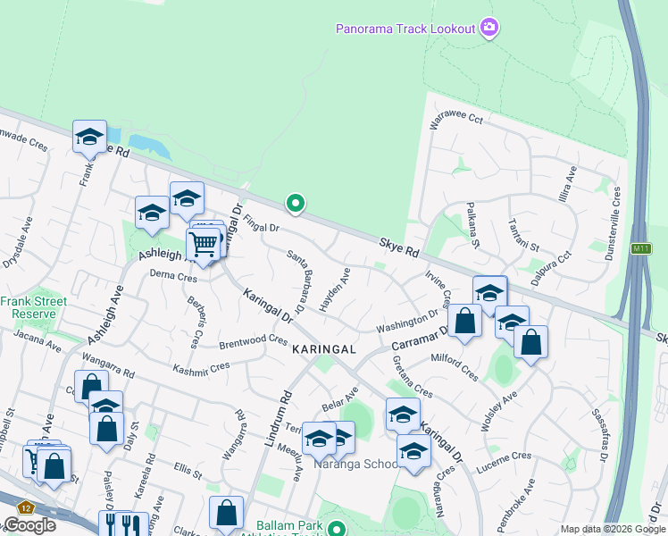 map of restaurants, bars, coffee shops, grocery stores, and more near 48 Fingal Drive in Frankston
