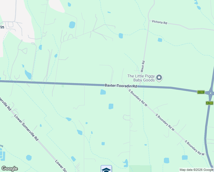 map of restaurants, bars, coffee shops, grocery stores, and more near 460 Baxter-Tooradin Road in Pearcedale