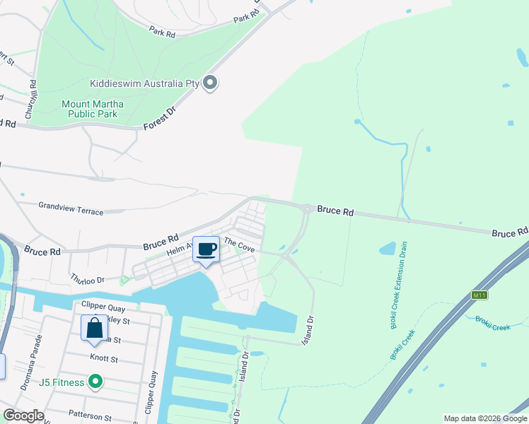 map of restaurants, bars, coffee shops, grocery stores, and more near 3 Wheelhouse Mews in Safety Beach