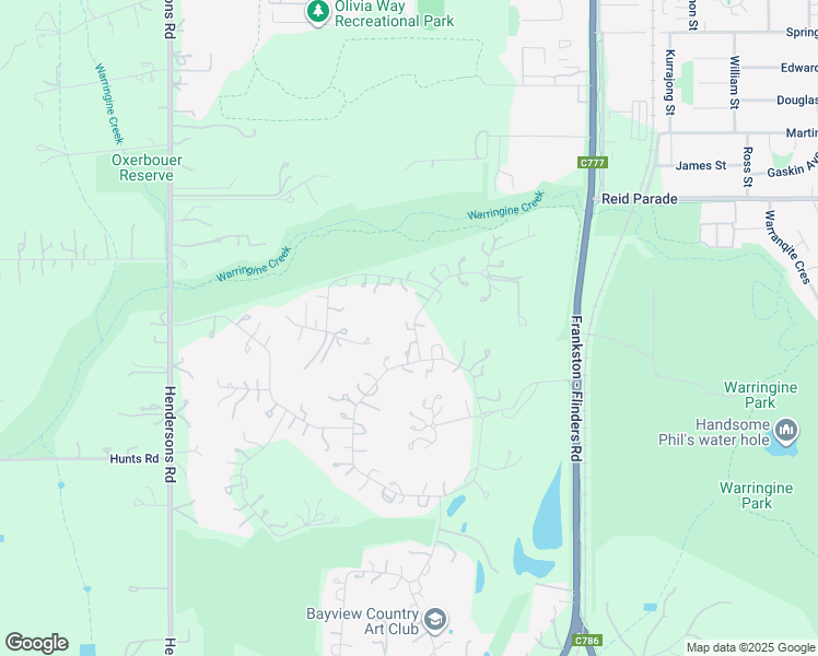 map of restaurants, bars, coffee shops, grocery stores, and more near 2 Warringine Creek Lane in Bittern