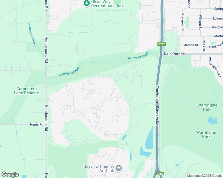 map of restaurants, bars, coffee shops, grocery stores, and more near 2 Warringine Creek Lane in Bittern