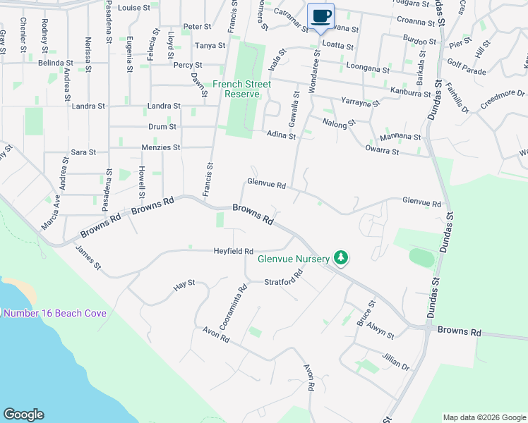 map of restaurants, bars, coffee shops, grocery stores, and more near 468 Browns Road in Rye