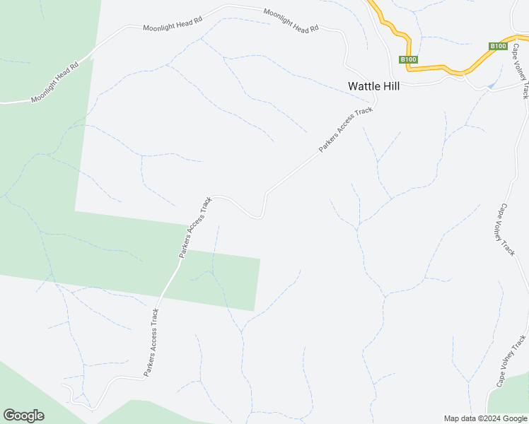 map of restaurants, bars, coffee shops, grocery stores, and more near Parkers Access Track in Wattle Hill