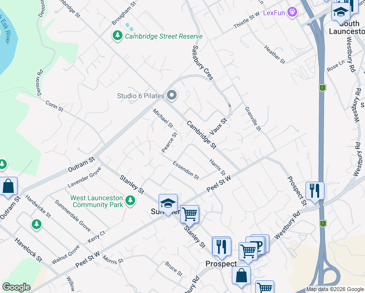 map of restaurants, bars, coffee shops, grocery stores, and more near 48 Harris Street in Summerhill