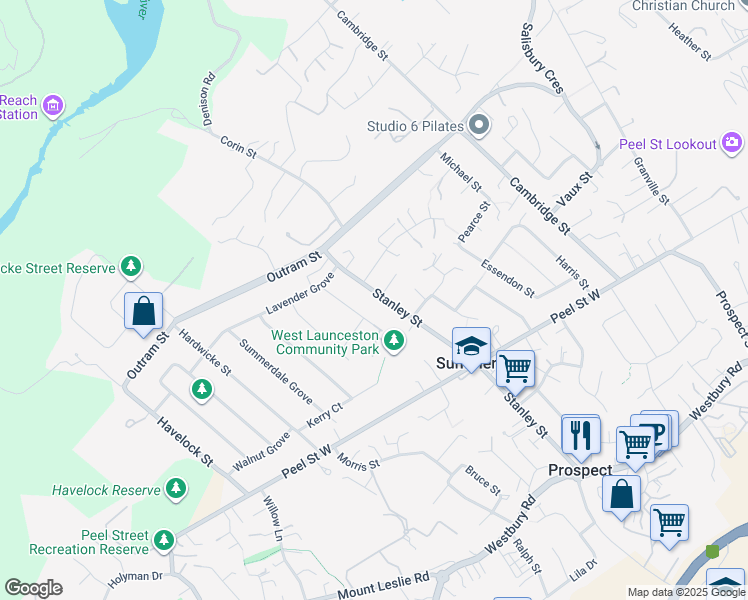 map of restaurants, bars, coffee shops, grocery stores, and more near 38 Stanley Street in Summerhill