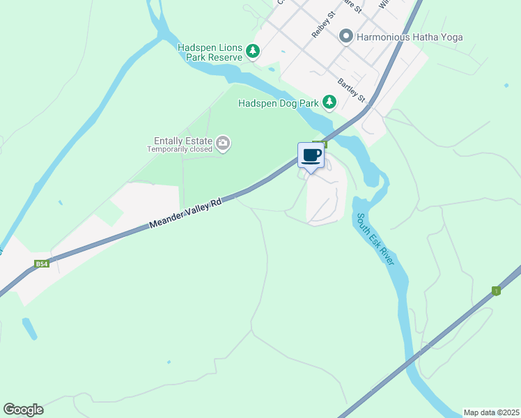 map of restaurants, bars, coffee shops, grocery stores, and more near Rutherglen Road in Hadspen