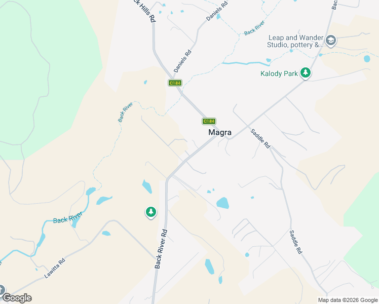 map of restaurants, bars, coffee shops, grocery stores, and more near 374 Back River Road in Magra