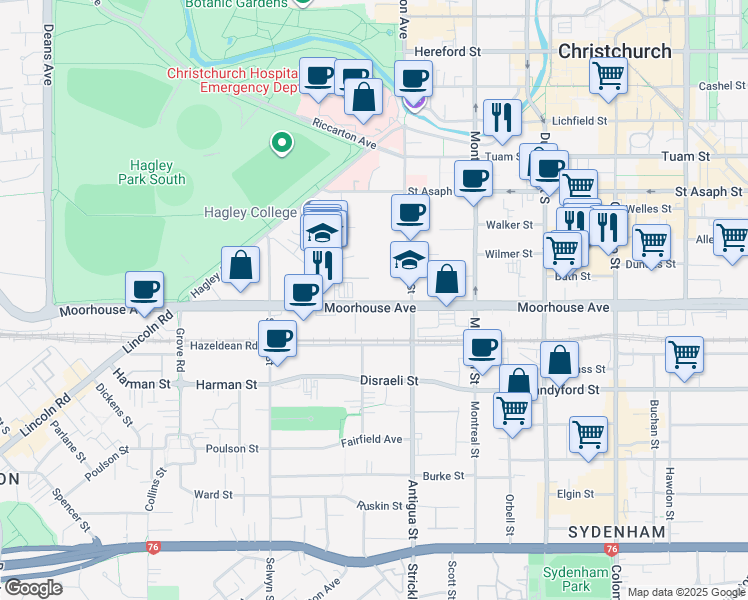 125 Moorhouse Ave, Christchurch Canterbury Walk Score