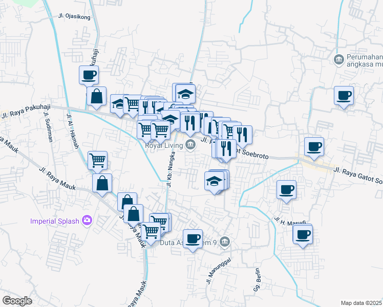 map of restaurants, bars, coffee shops, grocery stores, and more near in Tangerang