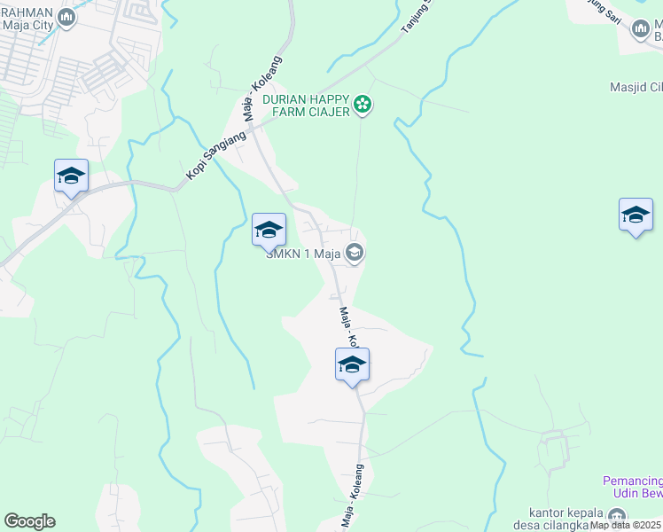 map of restaurants, bars, coffee shops, grocery stores, and more near Raya Maja in Lebak