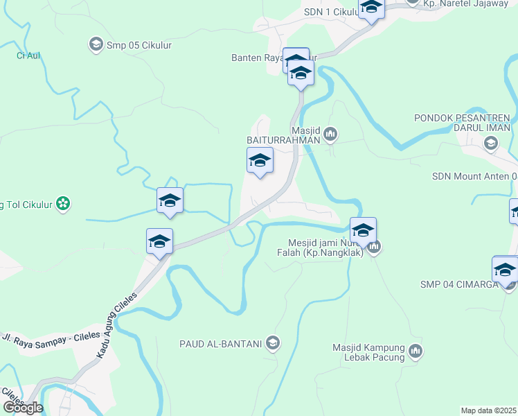 map of restaurants, bars, coffee shops, grocery stores, and more near Jalan Raya Sampay-Cileles in Kabupaten Lebak