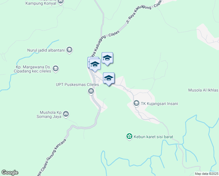 map of restaurants, bars, coffee shops, grocery stores, and more near Jalan Raya Sampay-Cileles in Kabupaten Lebak