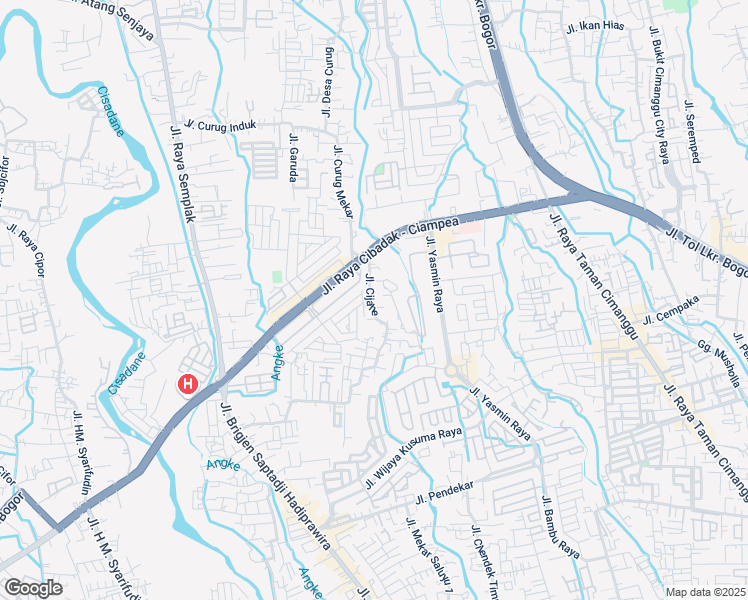 map of restaurants, bars, coffee shops, grocery stores, and more near 27 Jalan Cijahe in Kota Bogor