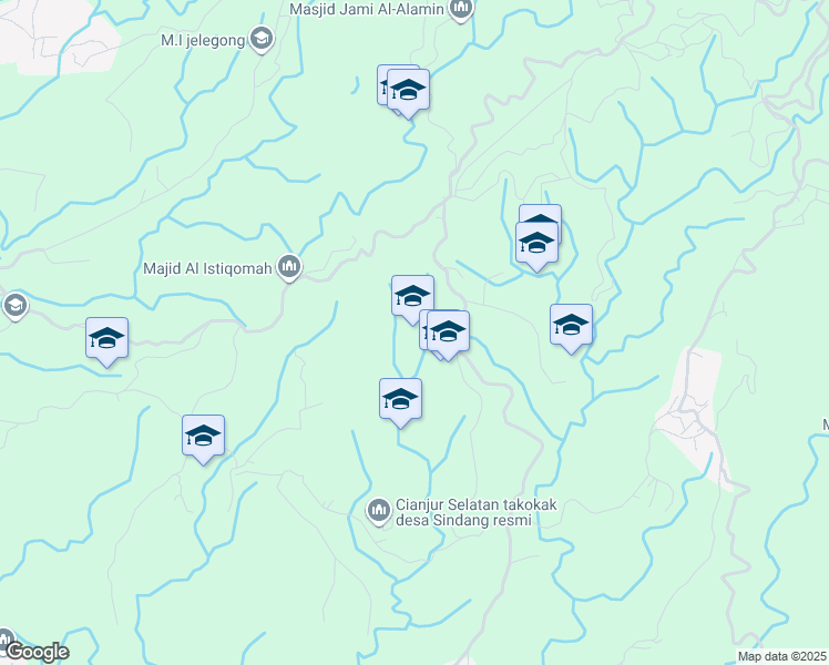 map of restaurants, bars, coffee shops, grocery stores, and more near Jalan Pasirhayam in Kabupaten Cianjur