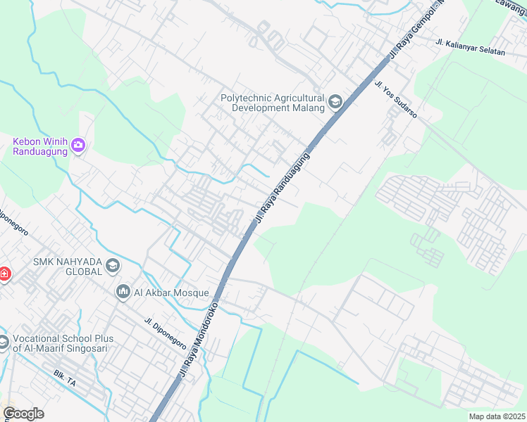 map of restaurants, bars, coffee shops, grocery stores, and more near Jalan Raya Randuagung in Kabupaten Malang