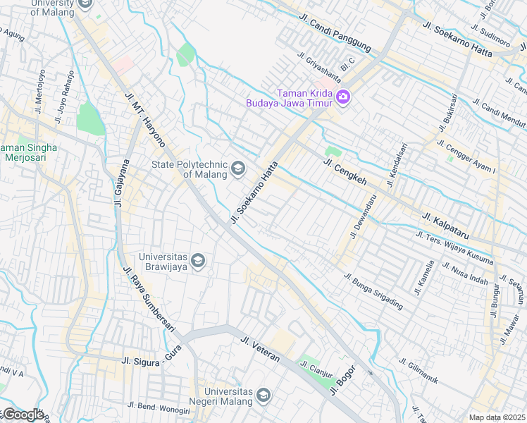 map of restaurants, bars, coffee shops, grocery stores, and more near 11 Jalan Bunga Andong Selatan in Kota Malang