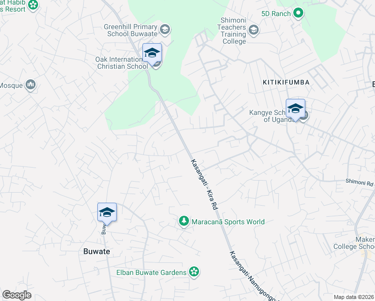 map of restaurants, bars, coffee shops, grocery stores, and more near Kasangati - Kira Road in Kira Town
