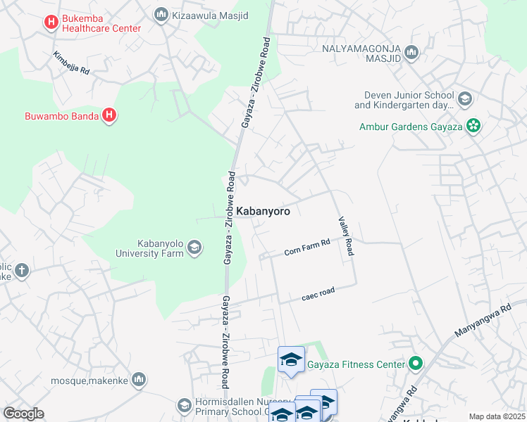 map of restaurants, bars, coffee shops, grocery stores, and more near in Kabanyoro