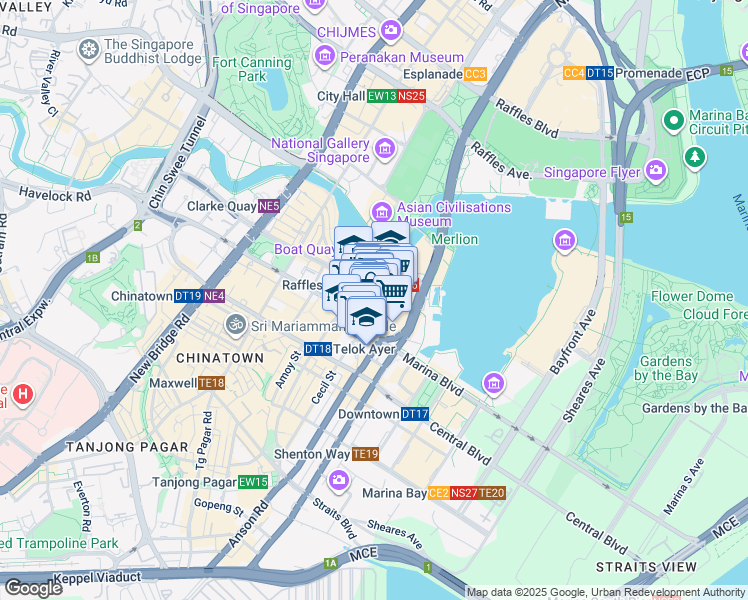 map of restaurants, bars, coffee shops, grocery stores, and more near in Singapore