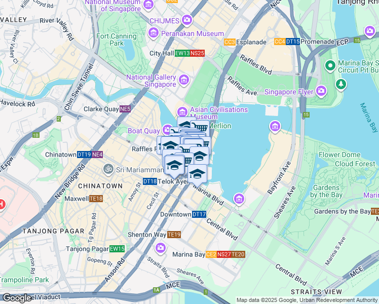 map of restaurants, bars, coffee shops, grocery stores, and more near in Singapore