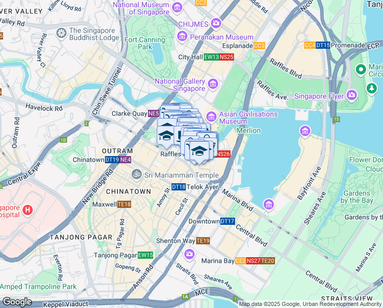 map of restaurants, bars, coffee shops, grocery stores, and more near in Singapore