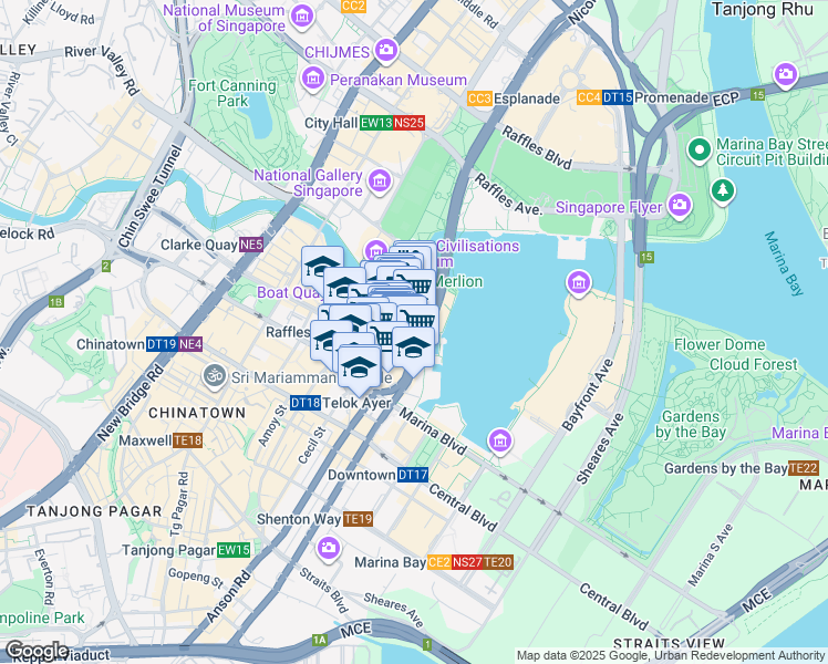 map of restaurants, bars, coffee shops, grocery stores, and more near in Singapore