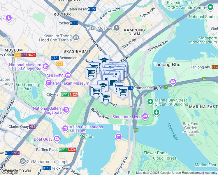 map of restaurants, bars, coffee shops, grocery stores, and more near in Singapore