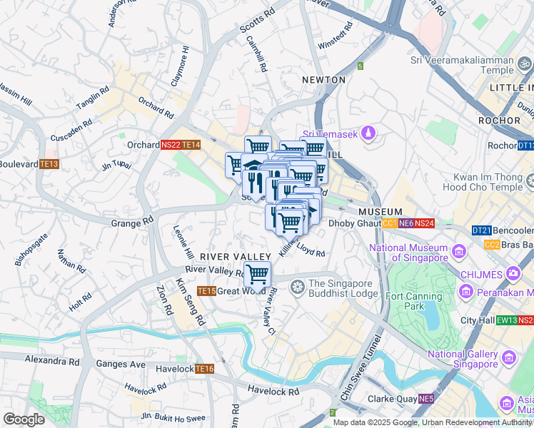 map of restaurants, bars, coffee shops, grocery stores, and more near in 