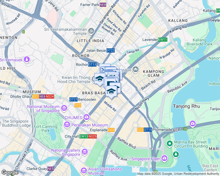 map of restaurants, bars, coffee shops, grocery stores, and more near in Singapore