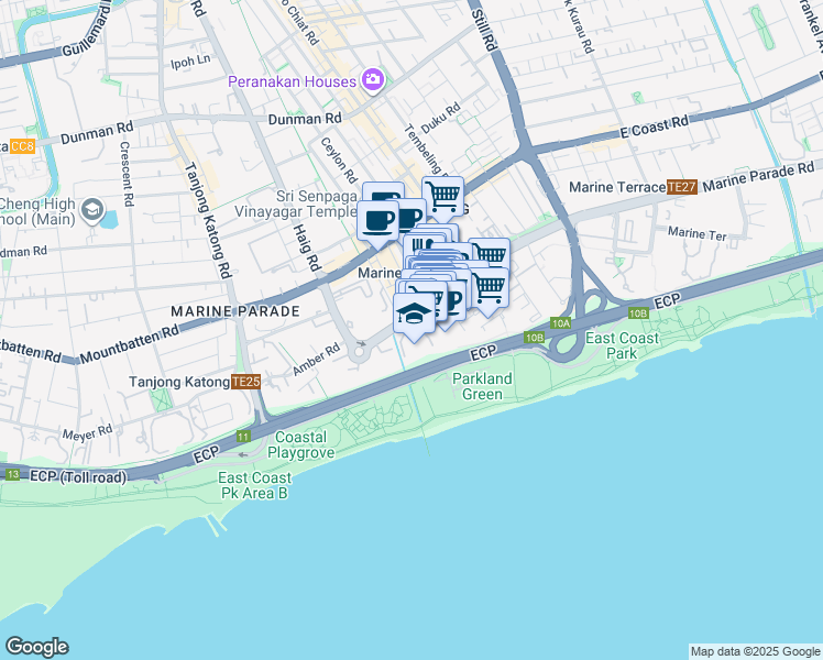 map of restaurants, bars, coffee shops, grocery stores, and more near in Singapore