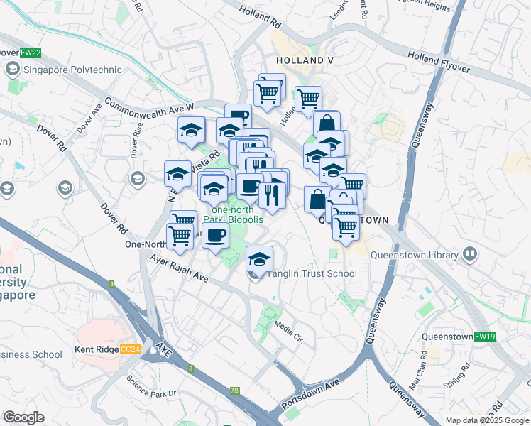 map of restaurants, bars, coffee shops, grocery stores, and more near in Singapore