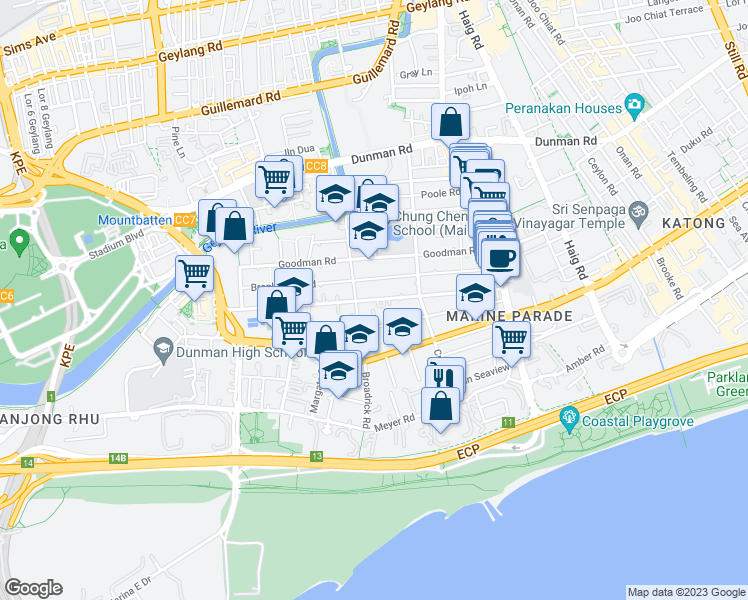 map of restaurants, bars, coffee shops, grocery stores, and more near in Singapore