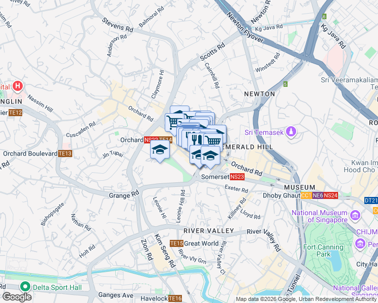 map of restaurants, bars, coffee shops, grocery stores, and more near in Singapore