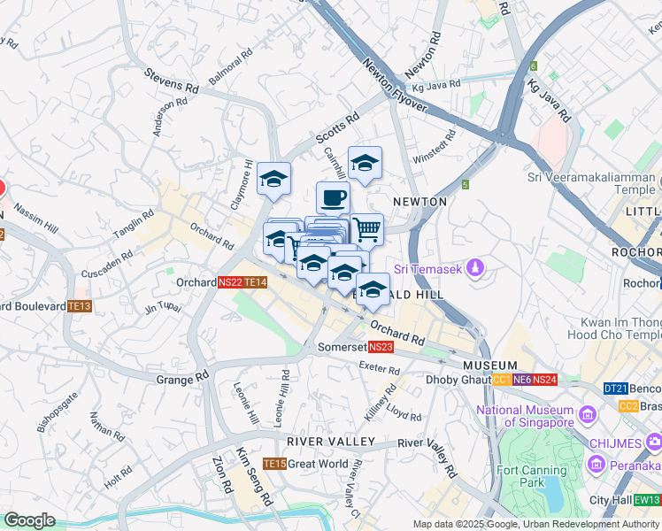 map of restaurants, bars, coffee shops, grocery stores, and more near in Singapore