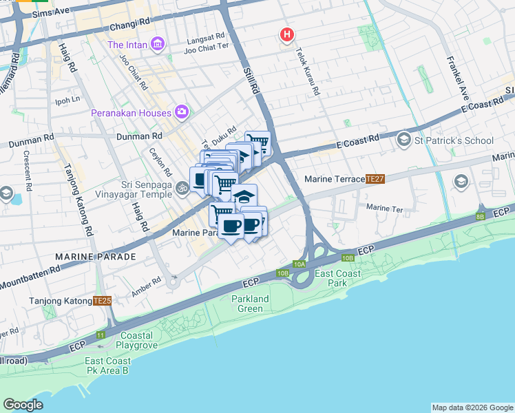 map of restaurants, bars, coffee shops, grocery stores, and more near in Singapore