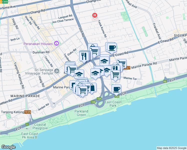 map of restaurants, bars, coffee shops, grocery stores, and more near in Singapore