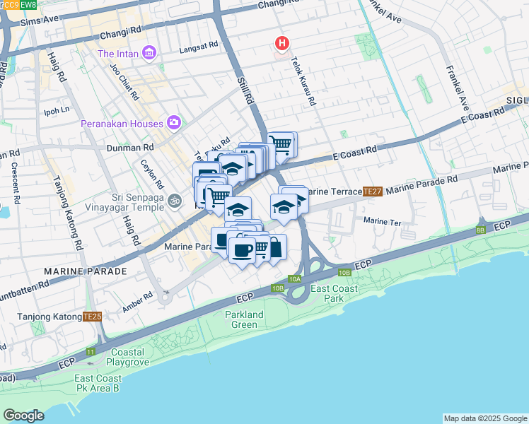 map of restaurants, bars, coffee shops, grocery stores, and more near in Singapore
