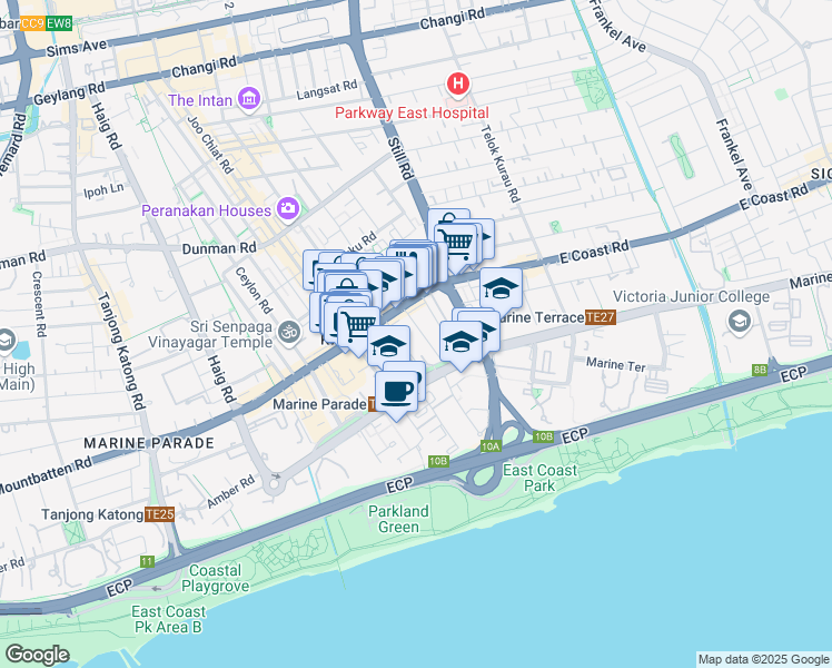 map of restaurants, bars, coffee shops, grocery stores, and more near in Singapore