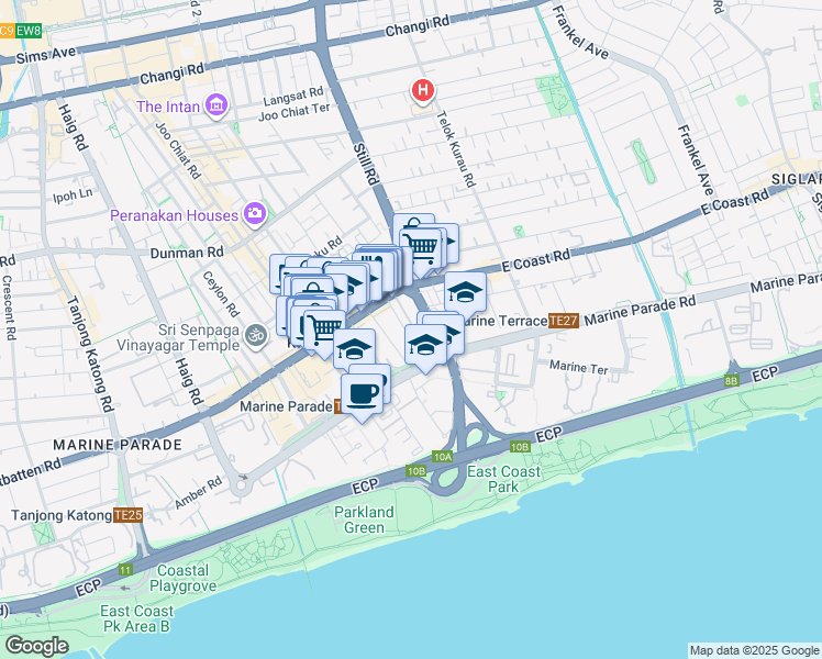 map of restaurants, bars, coffee shops, grocery stores, and more near in Singapore