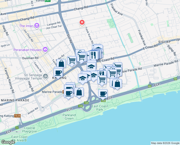 map of restaurants, bars, coffee shops, grocery stores, and more near in Singapore