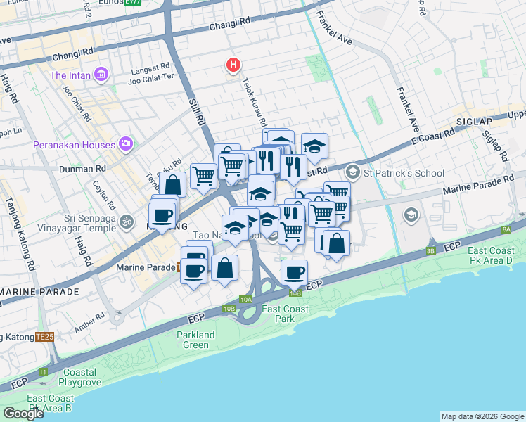 map of restaurants, bars, coffee shops, grocery stores, and more near in Singapore